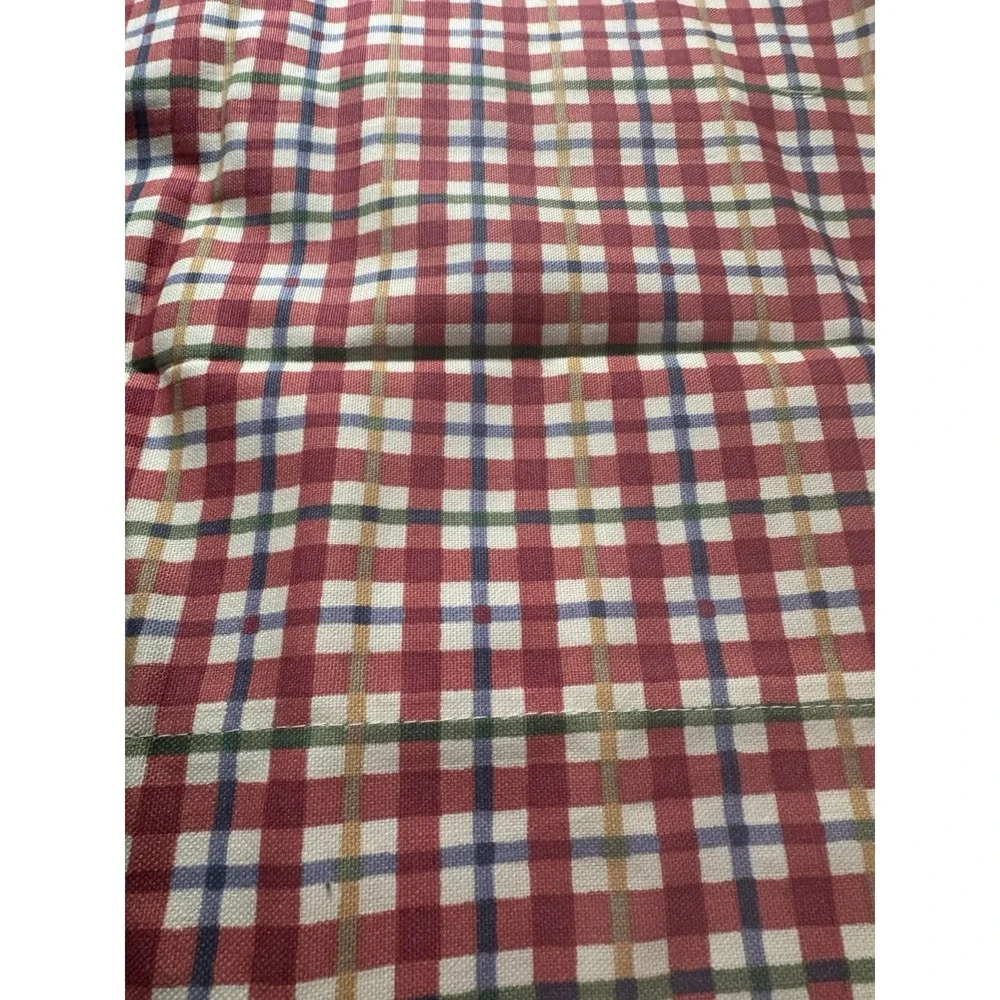 New Longaberger Cherry Plaid Window Valance Red Blue Green Yellow TubG